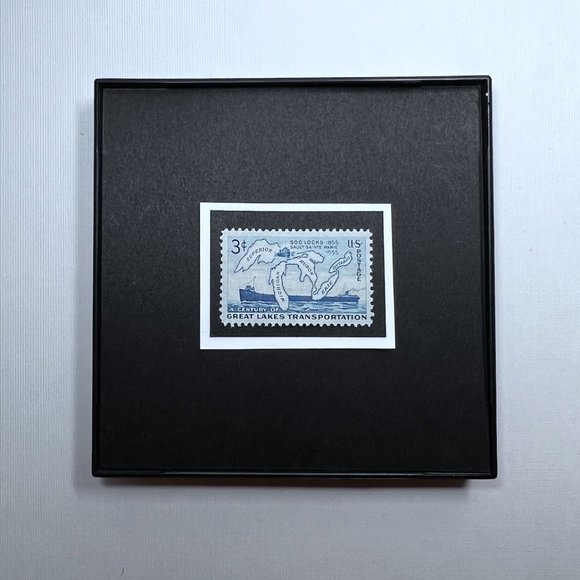 Great Lakes Framed Postage Stamp Art 4x4 USA #1069 - Picture 2 of 4
